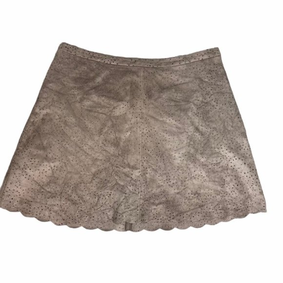 BCBGMAXAZRIA Sheryl Mocha Faux Suede Skirt Size M - Picture 1 of 8